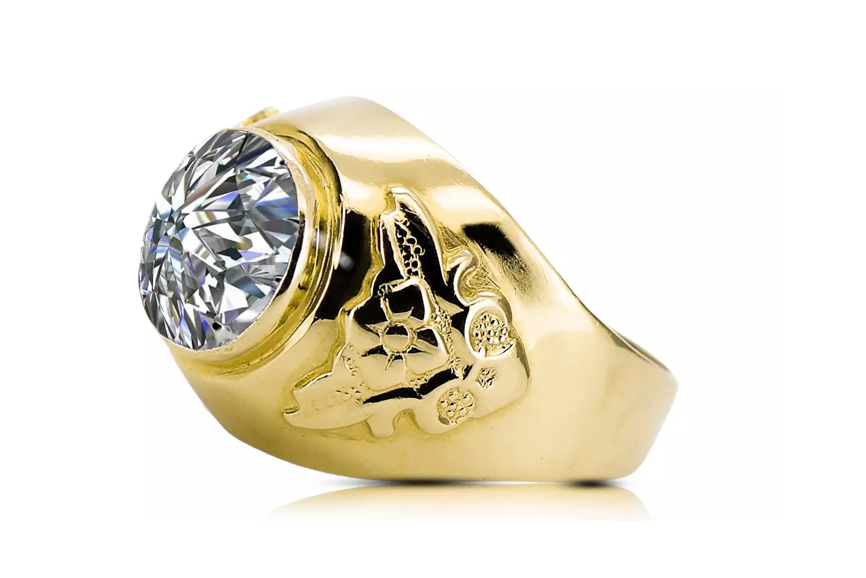  Κυβική Ζιρκονία Κίτρινος χρυσός 14 καρατίων Vintage vrc078y